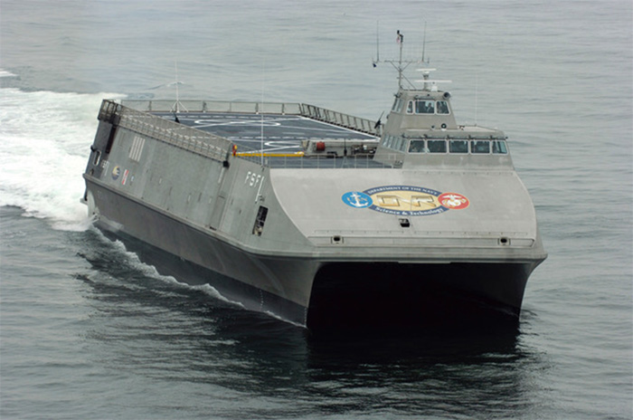 US Navy Sea Fighter experimental vessel, bow view