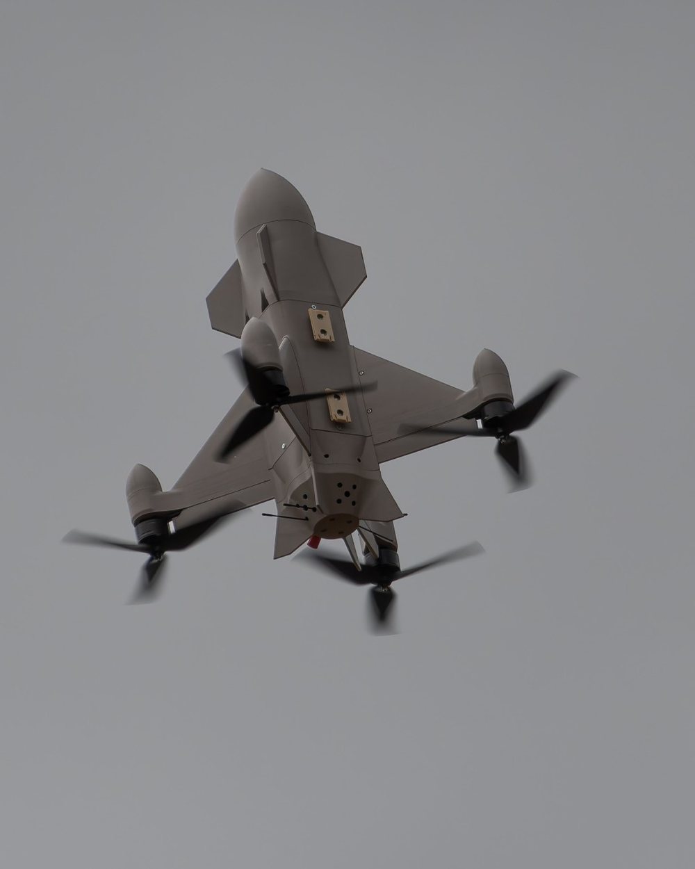 Aveo ConeHead interceptor from below, props turning