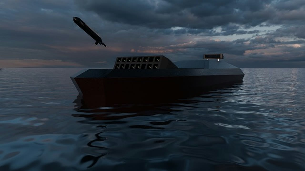 Dunewall with deck-mounted drone launch array