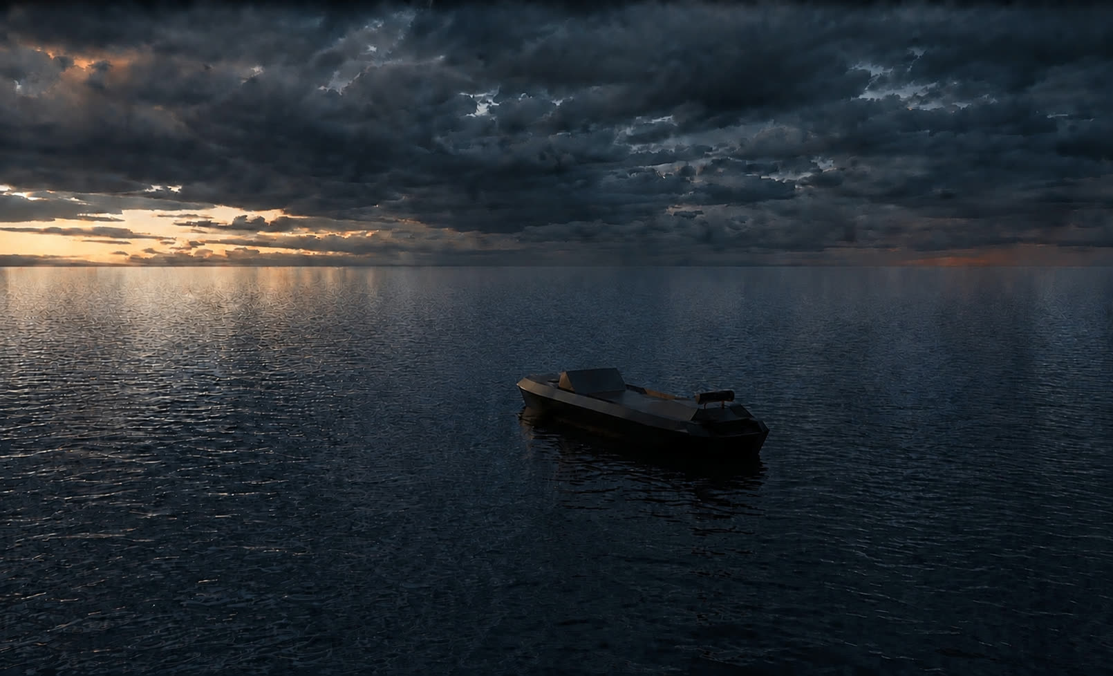 Dunewall on open water at dusk