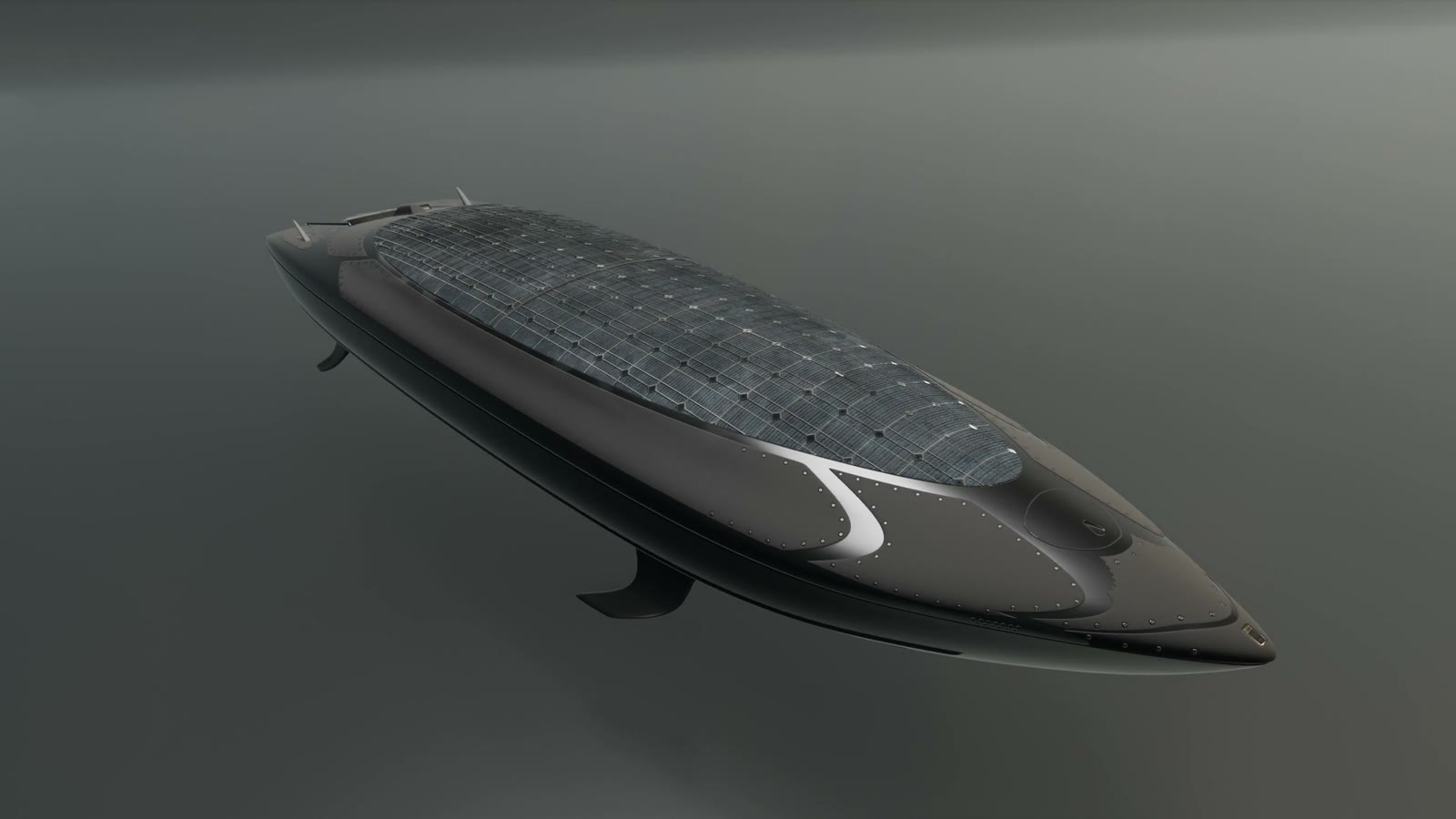Aveo X-75 closed up, solar deck and low hull profile
