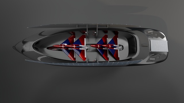 X-75 payload bay, top view: rockets and Delta drones