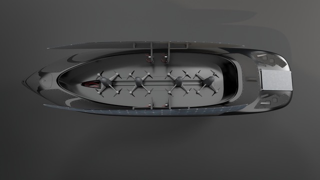 X-75 payload bay, top view: drone swarm