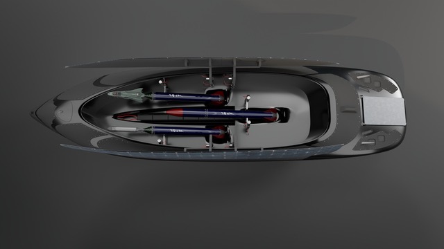 X-75 payload bay, top view: long-range rockets