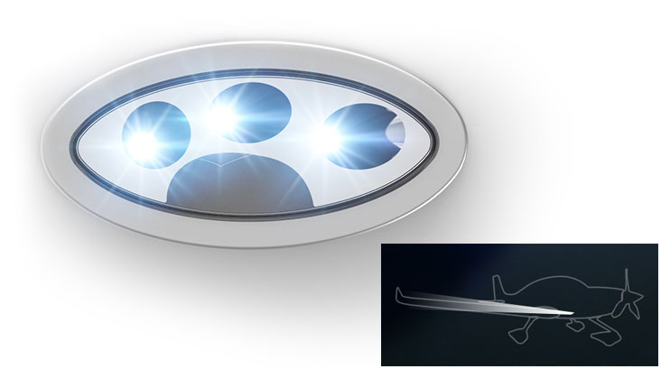 NiteLite - Aircraft dual light with wing edge illumination and ground around aircraft nose illumination