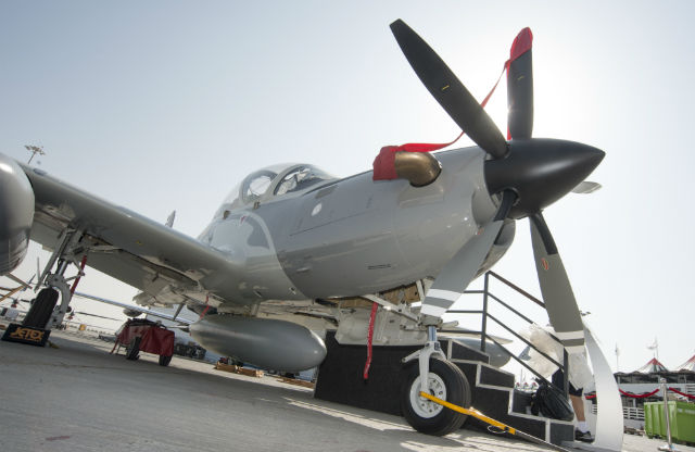 Dubai Air Show 2015: Embraer Super Tocano A29 Built in Jacksonville Features Aveo Lights from Aveo Florida!