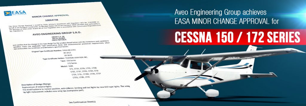 Aveo Engineering Group achieves EASA MINOR CHANGE APPROVAL for CESSNA 150 and 172 Series