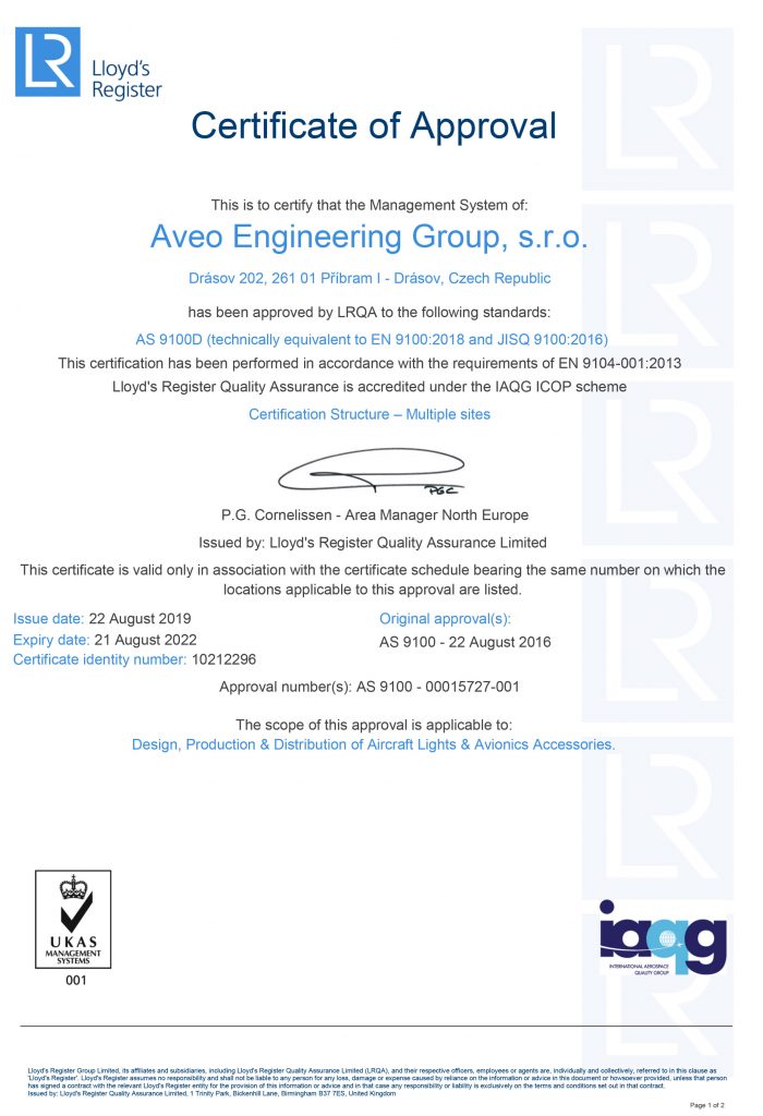 Aveo Engineering Group achieves AS 9100D