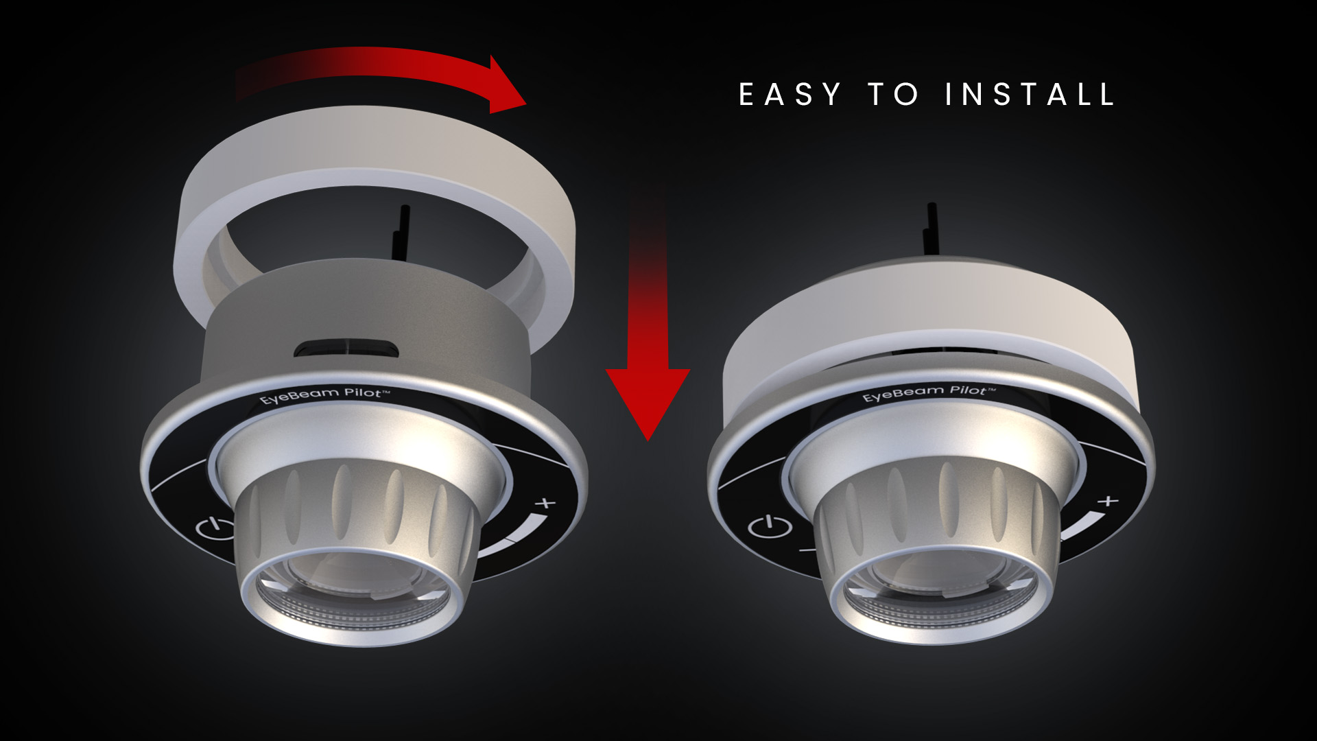 EyeBeamPilot- Aircraft interior focusable dimmable cockpit map or reading light