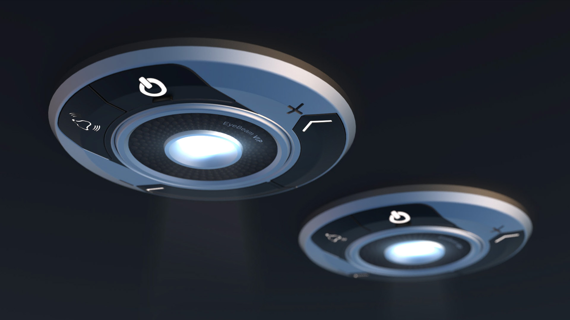 EyeBeam VIP - Aircraft interior dimmable tiltable map or reading light with custom function EyeBeam VIP - Aircraft interior dimmable tiltable map or reading light with custom function